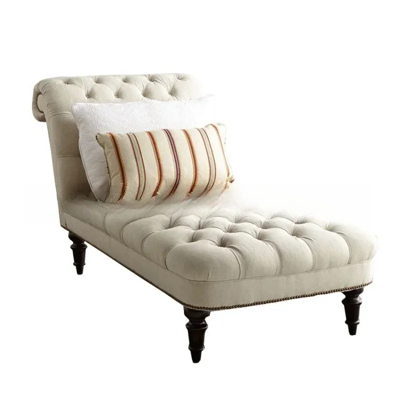 

American living room concubine couch furniture balcony log fabric buckle soft bag beauty couch leisure sofa