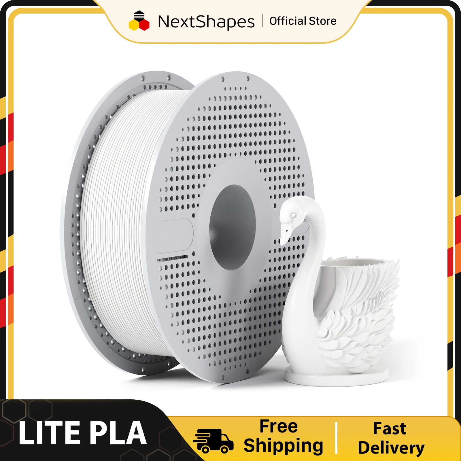 

NextShapes PLA Lite 3D Printer Filament, 1.75mm/±0.02mm. The Filament Is Bubble-Free And Suitable For Beginners.
