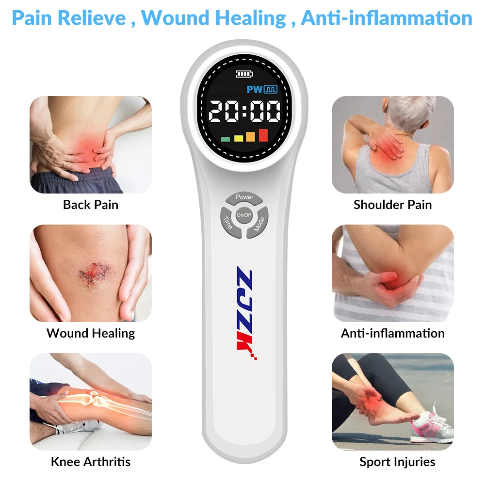 

ZJZK 660nm Infrared Laser Pain Therapy Massager High Powered Ivdd 810nmx4diodes+980nmx4diodes Laser Focus For Dogs Tendonitis