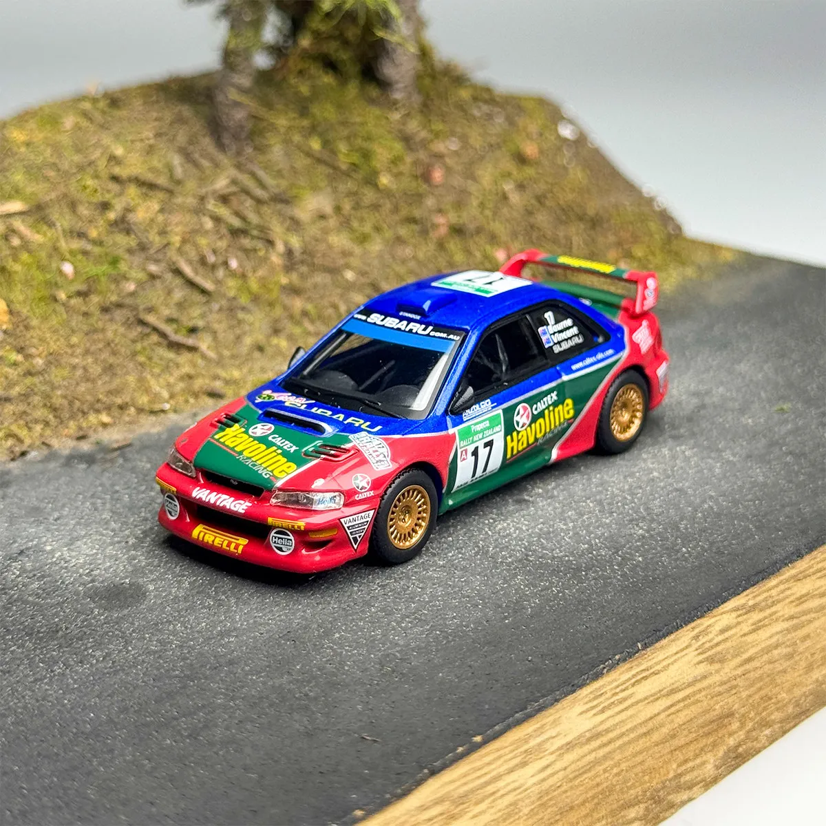 MINIGT 1:64 Subaru Impreza WRC98 #17 2000 Rally New Zealand MGT01211-CH Car Alloy Toys Diecast Metal Model for Children view 2