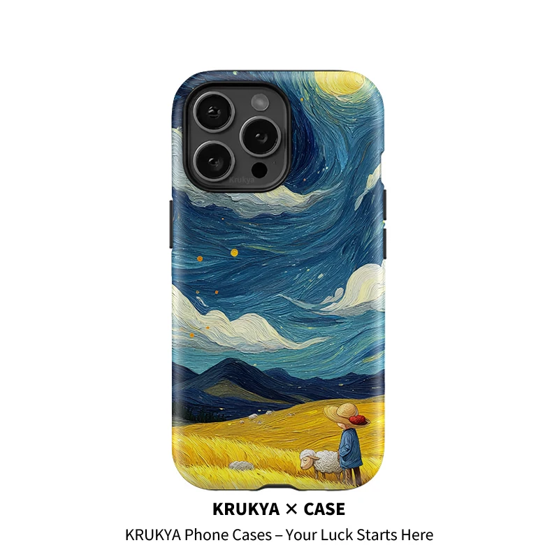 Krukya Cute Sheep Boy Sky Phone Case For iPhone 11 16 17 15 13 12 14 Pro Max 17 Air X XR XS Max Luxury Shockproof Soft Cover