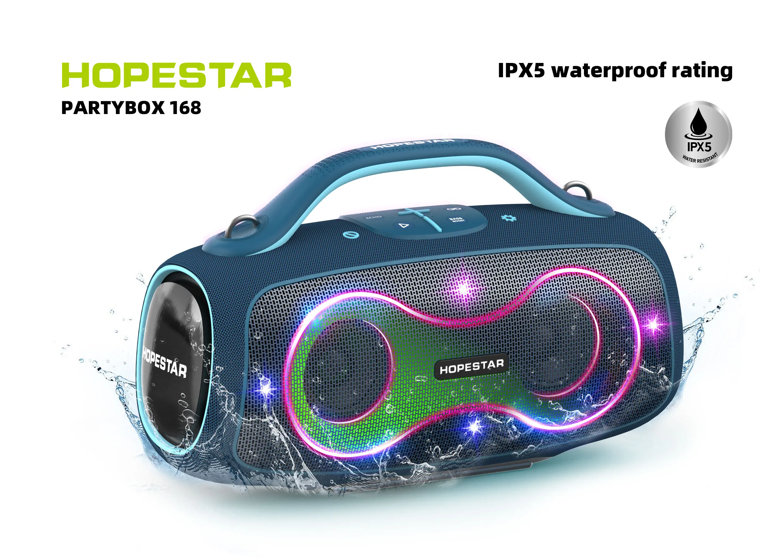 

New HOPESTAR Partybox168 Big Power 400W Wireless Speakers Portable Subwoofer Waterproof With Two Mic For Home Party