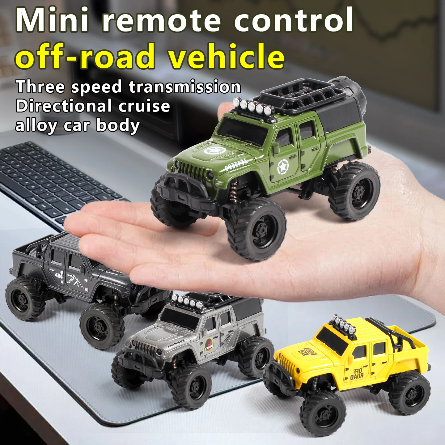 

Mini Alloy RC Car 1/64 Crawler High Speed Hobby Off-Road Vehicle Model APP Control Remote Control Car Desktop Toy Car for Kids