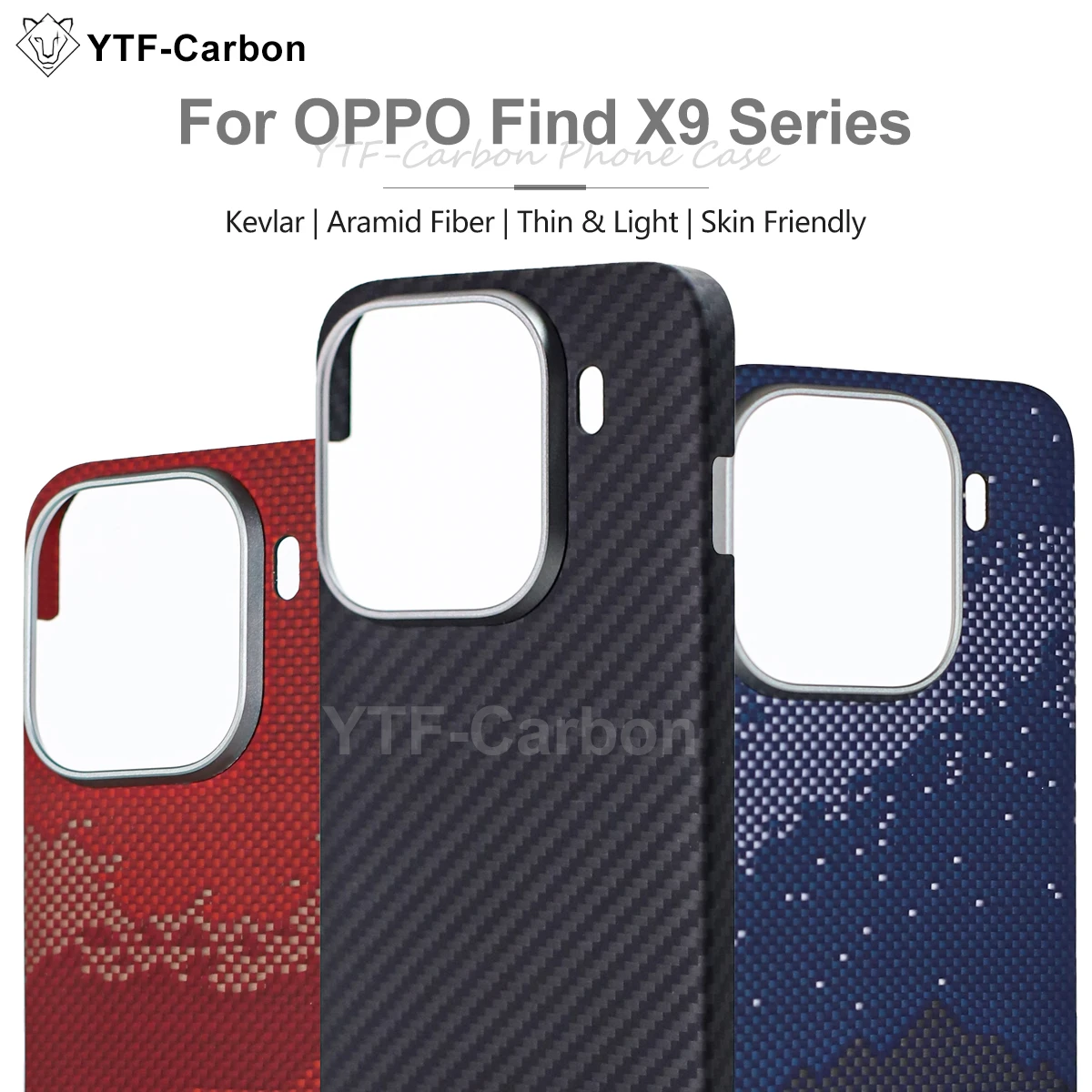 حافظة كربون YTF لهاتف OPPO Find X9/X9 Pro كيفلار ألياف الأراميد magsafe غطاء صلب رفيع للغاية مغناطيسي أسود نحيف أحمر فاتح ممتاز #2