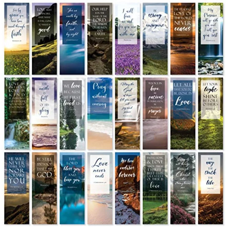 

Bible Verse Bookmarks with Full Scripture - Pack of 48