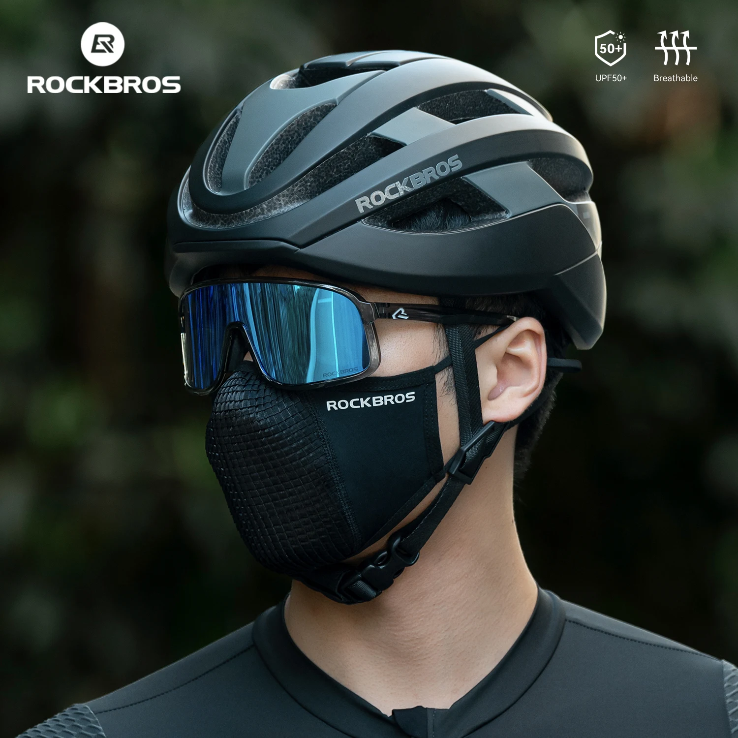 قناع وجه من الحرير الجليدي من ROCKBROS، قناع وجه قابل للغسل وقابل للتعديل لركوب الدراجات بعامل حماية من أشعة الشمس 50+، قناع رياضي للجري قابل للتنفس مريح #5