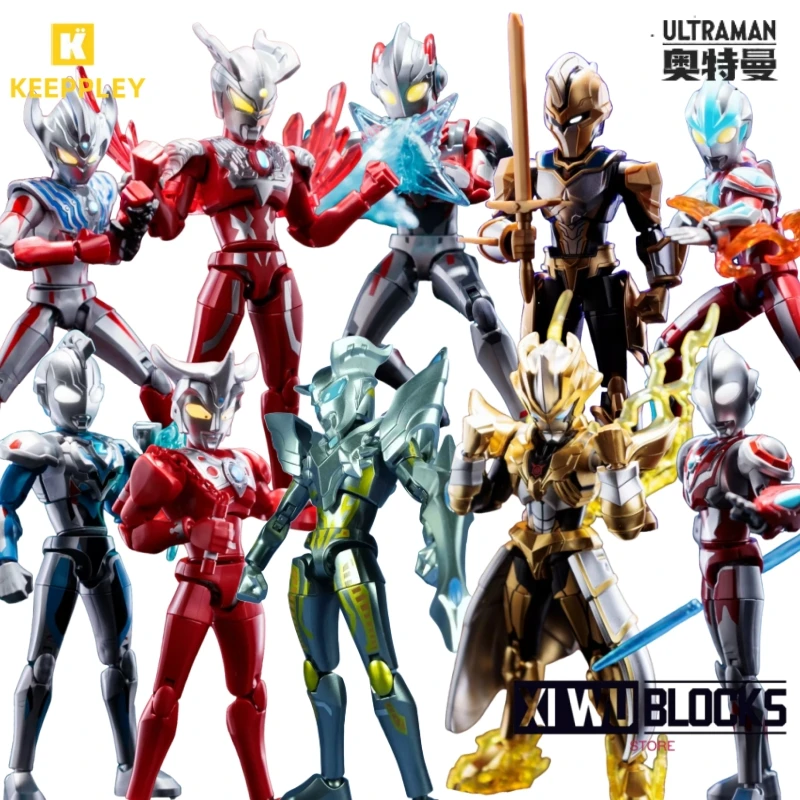 บล็อกตัวต่อ Keeppley Ultraman Unlimited Edition Vol.1 US Ultraman Zero Ultraman Ginga ประกอบเคลื่อนย้ายได้รุ่นเครื่องประดับของเล่น