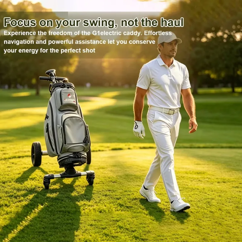 G1 New Electric Golf Trolley Remote Control & Smart Auto Follow Foldable Lightweight Golf Buggy