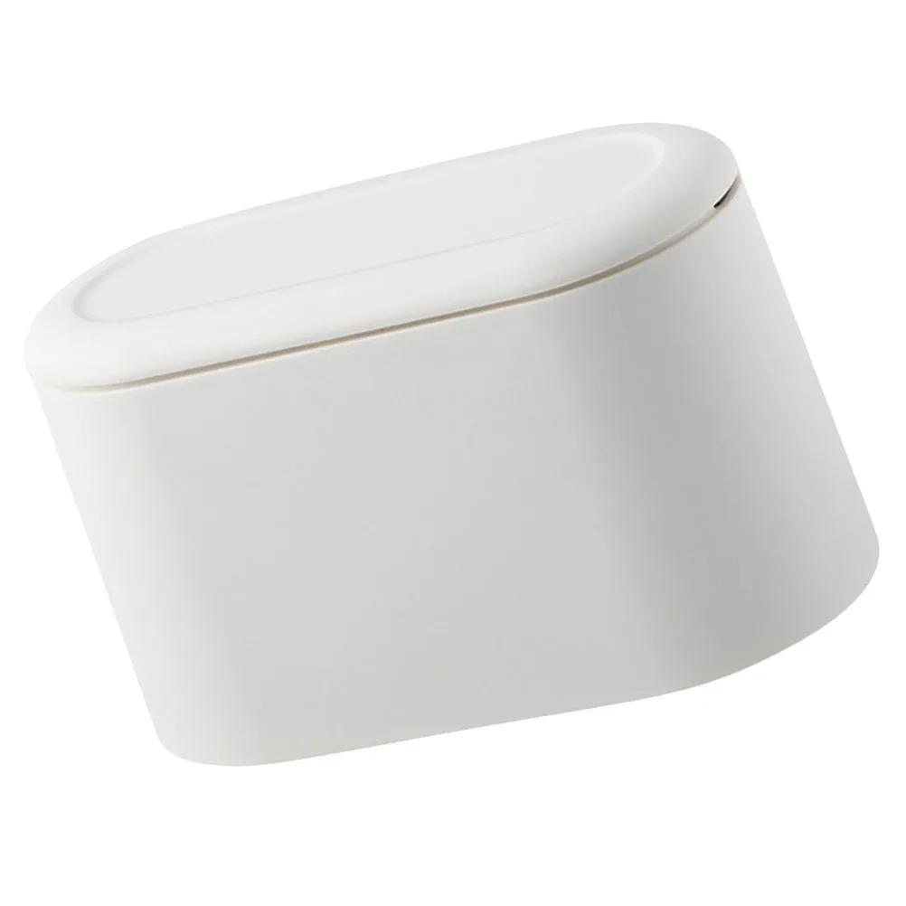 

Mini Desktop Trash Can Press Type Garbage Bucket Plastic Waste Bin Home Bedroom Tabletop White Small Wear Resistant Thickened