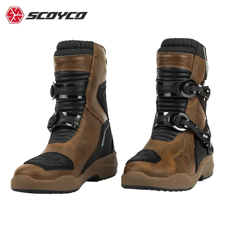 

SCOYCO Motorcycle Anti Fall Shoes Wear-resistant Waterproof Breathable Tensile Boots Protect Motorcycle Off-road Equipment