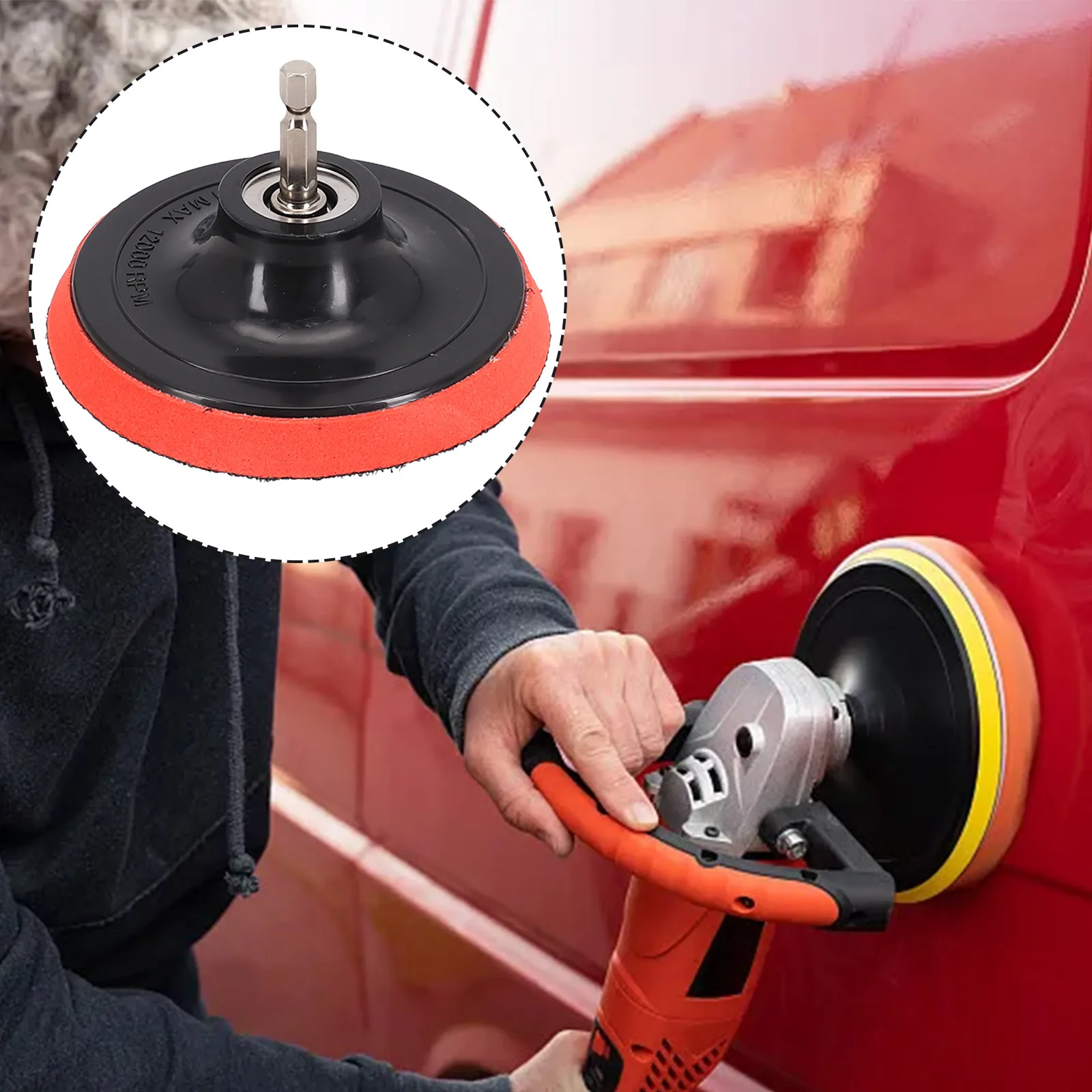 Buffing Pad Sanding Pad 4 Inch/100mm M10 Thread Replacement Accessories Backing Pad Black/Red Drill Adapter Useful