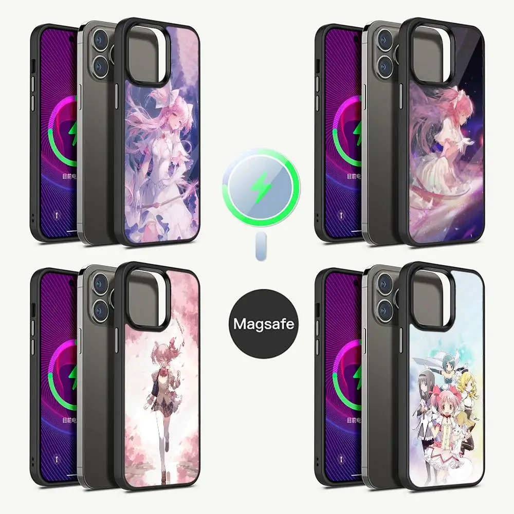 

Madoka Magica ANIME Phone Case For iPhone 16,15,14,13,12,11,Pro,Max,Plus,Mini,Magsafe,Magnetic Wireless Charging Case