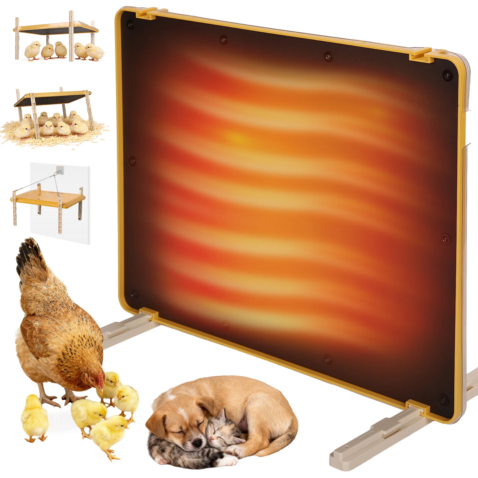 

Умный обогреватель для курятника с 13 режимами температуры и 7 режимами таймера, 3 режима работы, защита от перегрева для цыплят и домашних животных на зиму