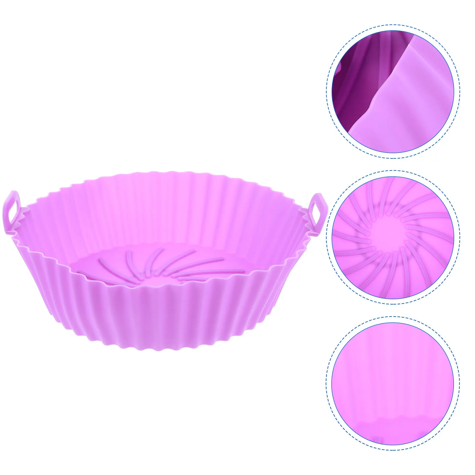 Silicone Air Fryer Inner Liner Non-Stick Heat-Resistant Baking Pad with Handle for Crispy Chips Snacks Bread Air Fryer