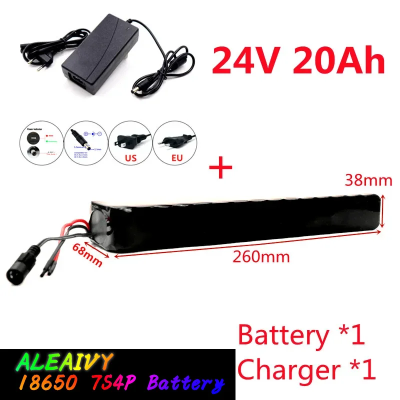 

24V 20Ah Large Capacity Battery Pack 7S4P 29.4V BMS Original Electric Bicycle Wheelchair Scooter Lithium Battery Pack + Charger