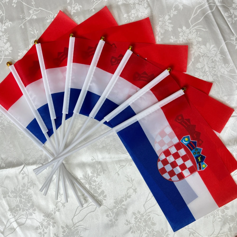 Croatia Flag14x 21cm Croatia hand flagBanner Hand waving Flag National Flag meet,Parade,party.Hanging,decoration