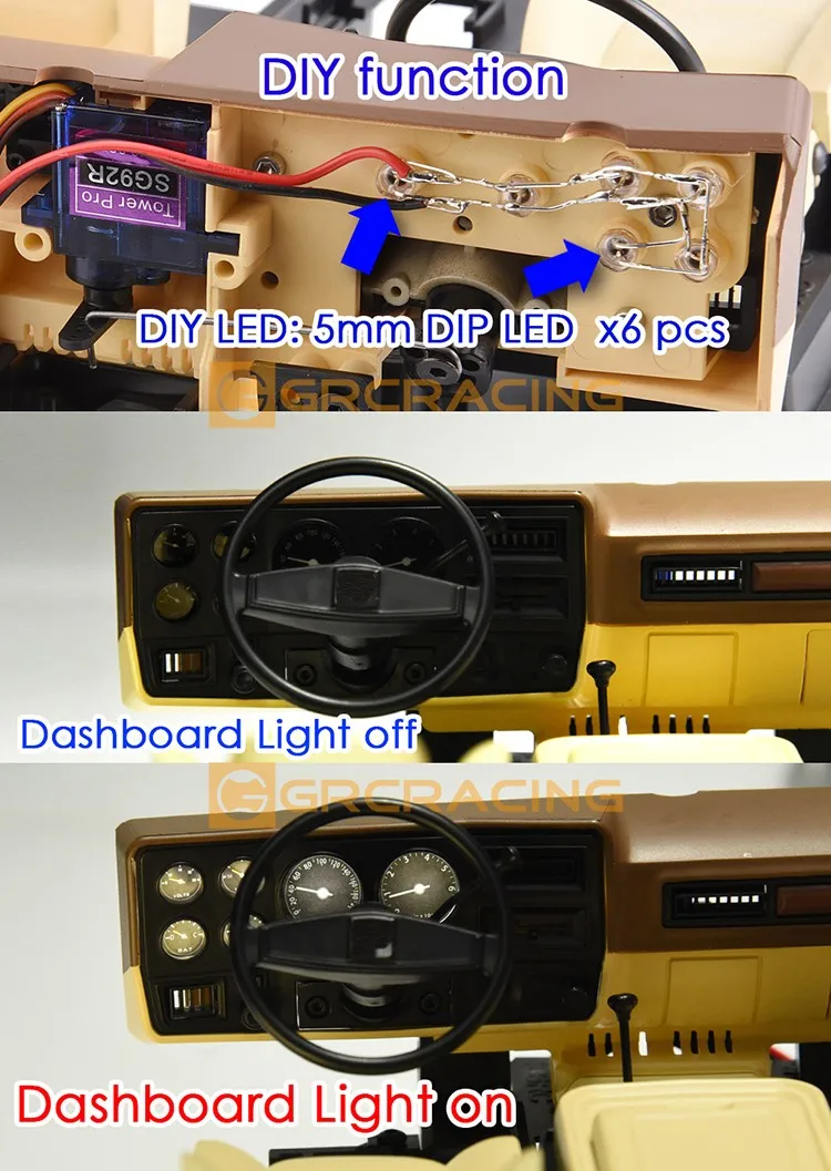 Für 1/10 Rc Auto Traxxas Trx4 K5 Innenraum Pioneer 1979 Simulation Mittelkonsole Sitz Modifikation Teile Grc G161kb – Detail 11