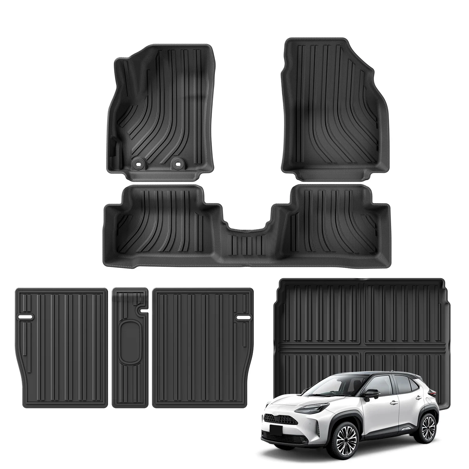 

for Toyota Yaris Cross 2022 2023 2024 Car Floor Mats Trunk Pad TPE 3D Foot Mat Black Left Hand Drive