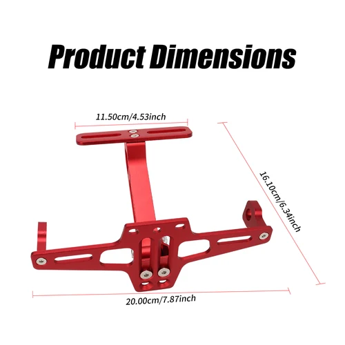 Imagen 2 del producto Soporte para matrícula trasera de motocicleta, soporte de luz trasera duradero, soporte de luz de señal de giro de aluminio CNC Universal