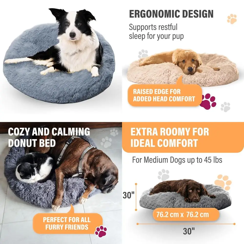 

Ортопедическая средняя кровать для собак для поддержки тревоги и суставов, удобная моющаяся мебель для домашних животных, 45 фунтов, темно-серый