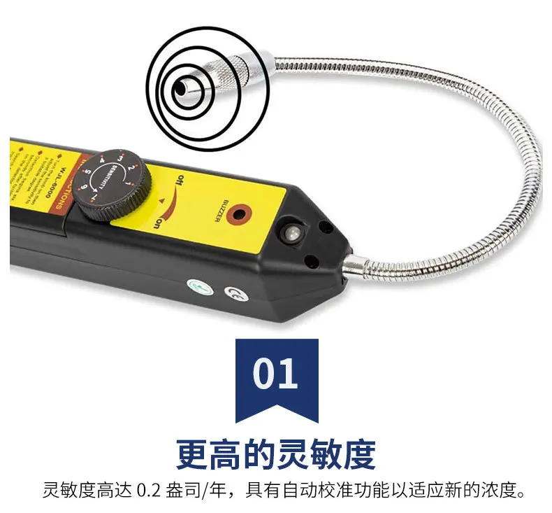 Handheld Halogen Leak Meter, Digital Display Waterproof Refrigerant Detector for Car Freon Coolant Leak Testing