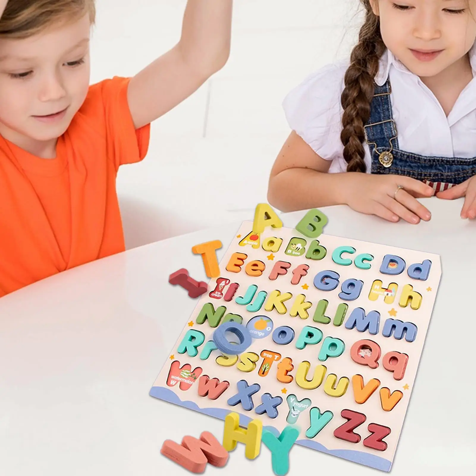 Puzzle en bois avec chiffres et Alphabet colorés, jeu de correspondance Intelligent pour enfants d'âge préscolaire, jouets éducatifs précoces, nouvelle collection