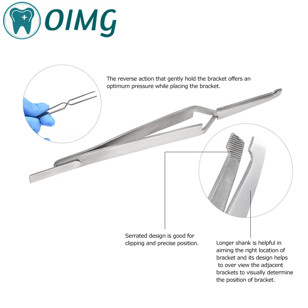 

Dental Bracket Tweezers Orthodontic Reverse Action Serrated Dentistry Instruments Stainless Steel Dental Tools Dentisty