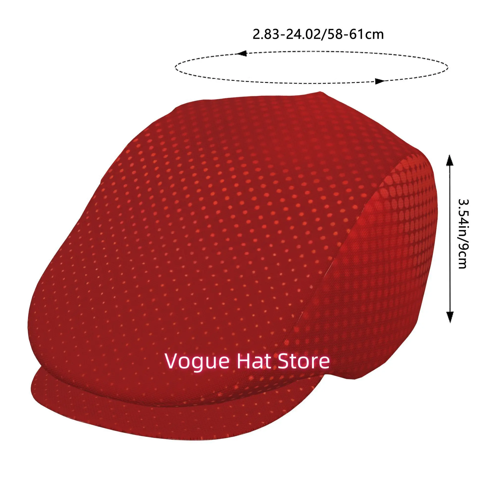 1pc of Crimson Dot Matrix Beret, a Vintage Newsboy Cap, Unisex, an Essential Fashion Item for Outdoor Leisure And Formal Events,