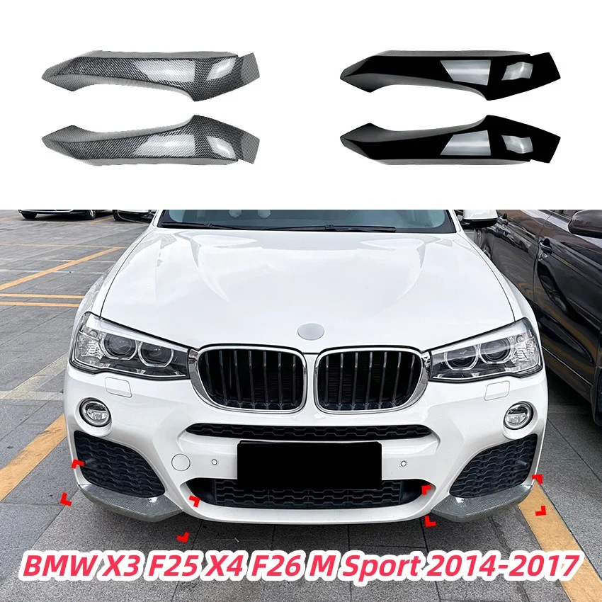

Front Bumper Splitter Corner Diffuser Deflector For BMW X3 F25 X4 F26 M Sport 2014-2017 Corner Car Sticker Exterior Decoration