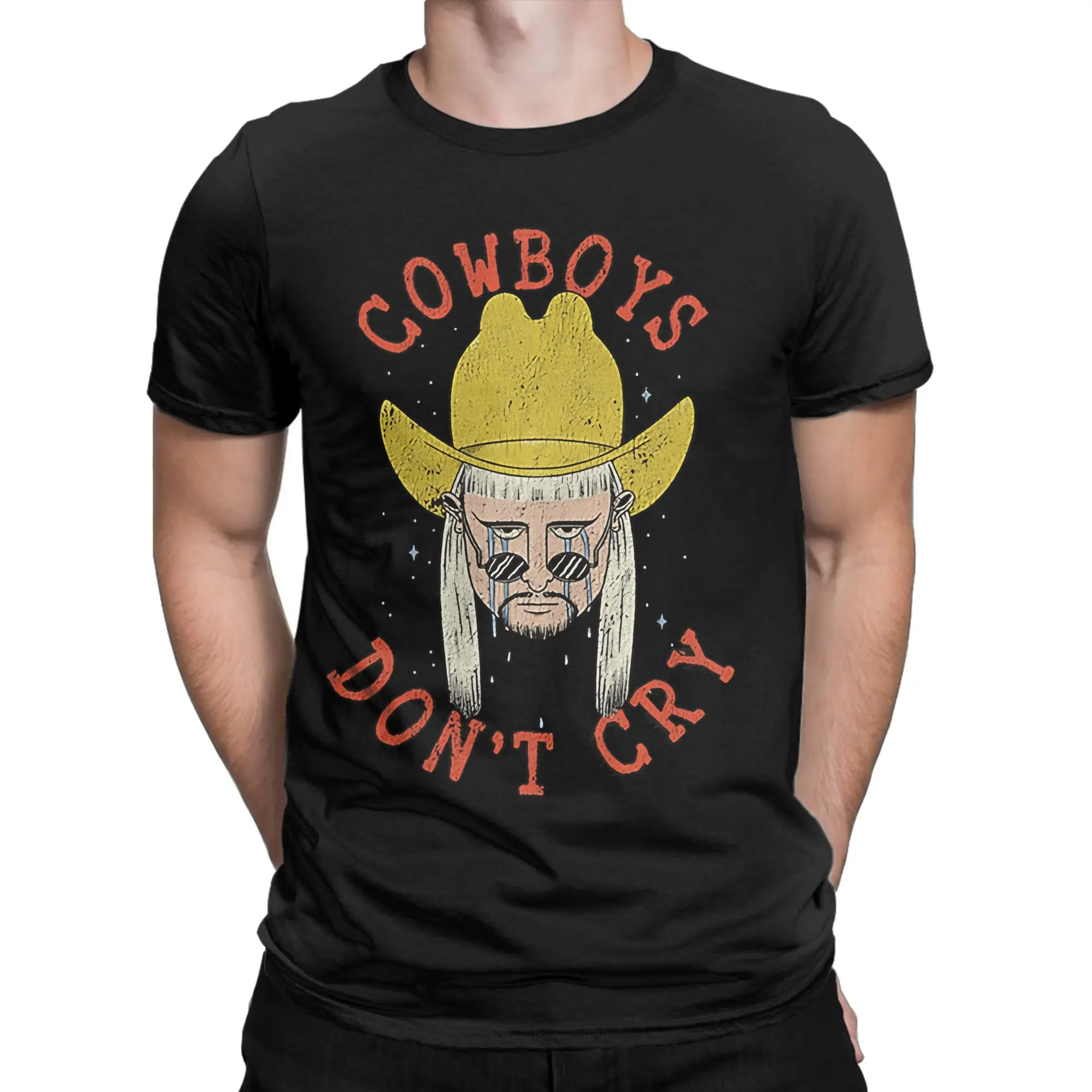 Oliver Tree Cowboys Don‘t Cry Men's T Shirt  Amazing Tee Shirt Short Sleeve Crew Neck T-Shirt 100% Cotton Gift Idea Tops
