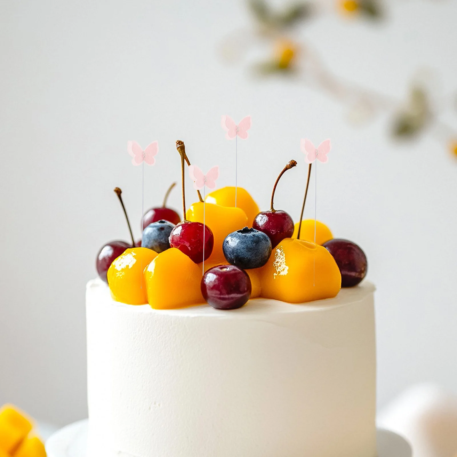 

15Pcs Butterfly Cake Decorations Elegant Pearl Toppers Romantic Birthday Wedding Baby Shower Cake Decor Dessert Decorations