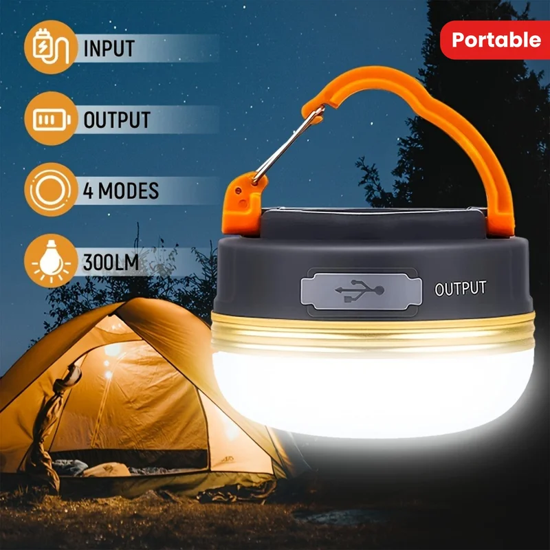 

Led Camping Light, Rechargeable Portable Tent Light, 4 Lighting Modes With Magnetic Base, Suitable For Camping And Hiking