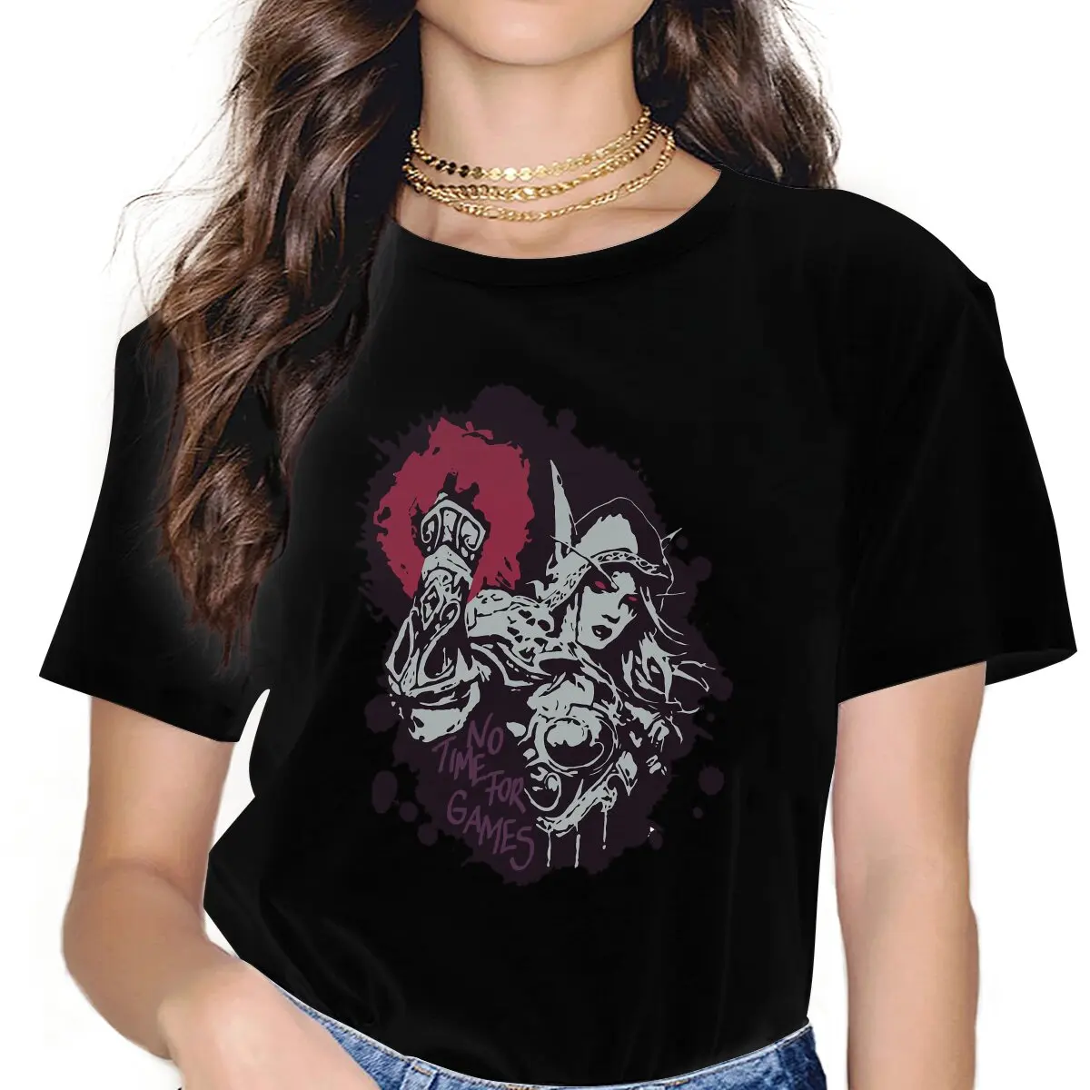 Sylvanas Female Shirts World of Warcraft Large Vintage Women Clothes Harajuku Casual Feminine Blusas