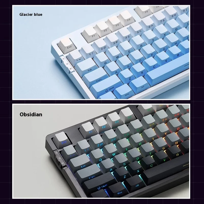 Vgn-Teclado mecánico para juegos V87 Pro, accesorio con tres modos de animación, personalizado, 2,4g, Bluetooth, Rgb, junta de enchufe en caliente, ergonómico, para Pc