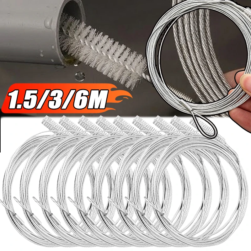Extended Auto Car Drain Dredge Cleaning Tool Sunroof Long Hoses Car Detailing Cleaning Scrub Brushes Accessories 1.5/3/6m