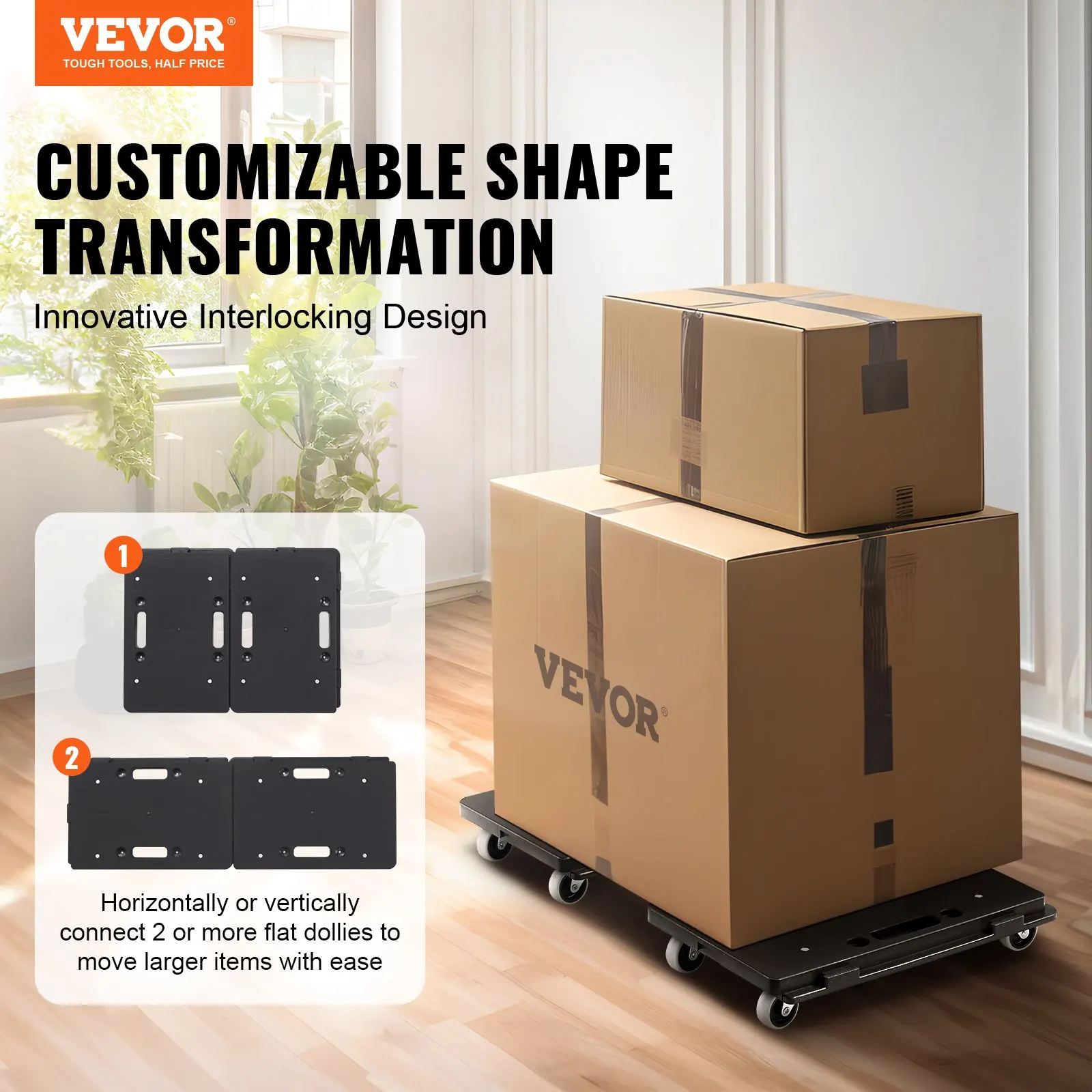 Furniture Dolly, 500 Lbs Capacity Each Count, Furniture Mover With Wheels, Portable Moving Rollers 4 Wheels Heavy Duty, Small