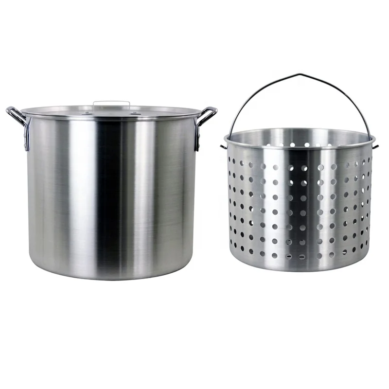 aluminum cooking pot with inside steamer basket