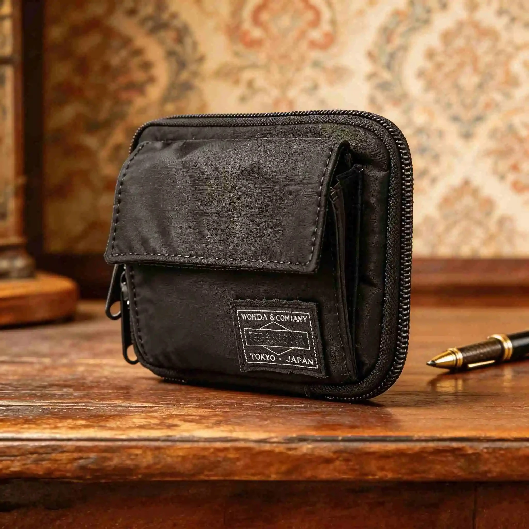 

Японский нейлоновый кошелек-клатч с несколькими отделениями для карт, водонепроницаемый мини-кошелек для монет, унисекс, портативный чехол для ключей