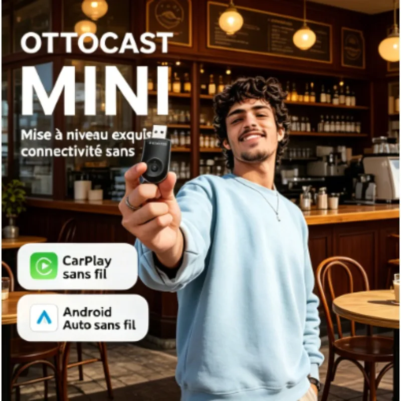 2026 NEUER OTTOCAST MINI Kabelloser 2-in-1 CarPlay Android Auto Adapter USB-Stick WLAN Stabiles Signal für VW Benz Audi Kia Toyota Land Rover