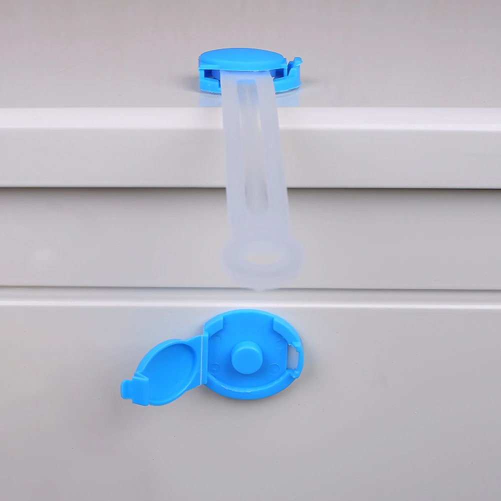 

5pcs Child Safety Cabinet Door For Kids Baby Guard Locks Childproof Cabinet Straps Drawer Locks Home Furniture Protection Blue