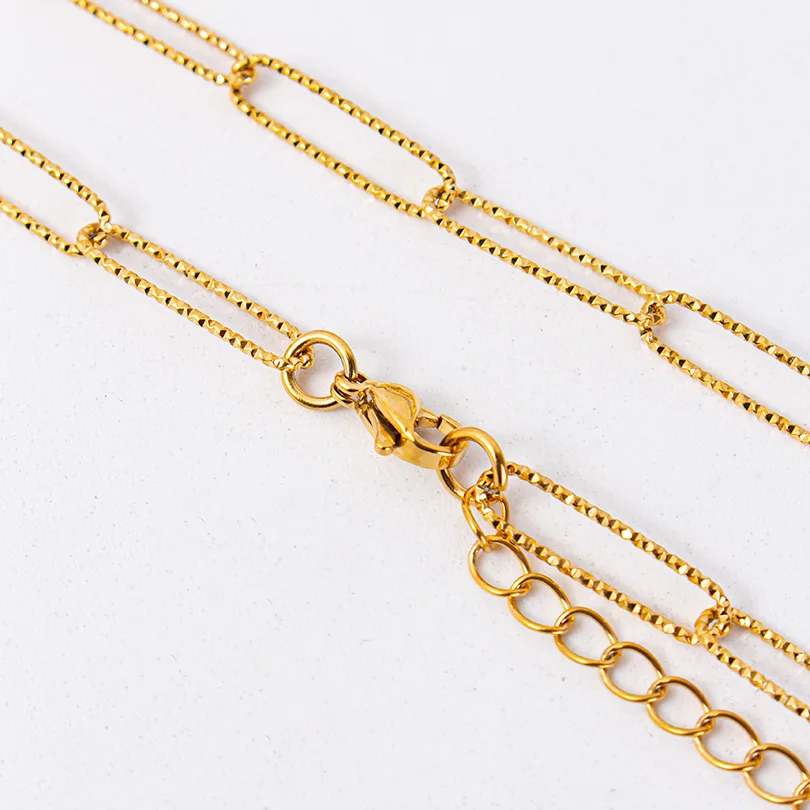 1/5/10pcs New Long Oval Hollow Out Geometry Chain Necklaces For Women Men Accessories 40+5cm Stainless Steel Necklace Jewelry