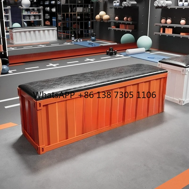 

Industrial style strip rest stool wrought iron rest shoe changing stool gym clothing store Internet celebrity storage