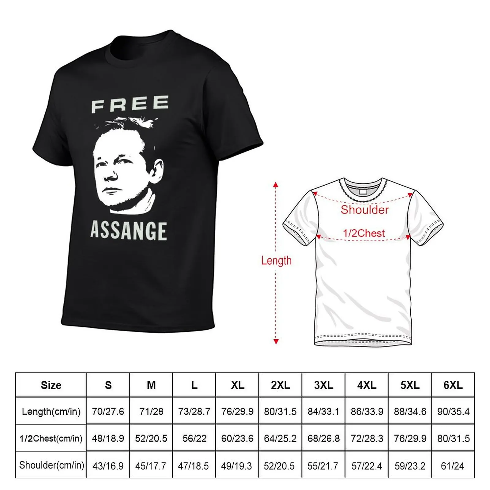 Free Julian Assange T-Shirt essential t shirt custom shirt t shirt for men