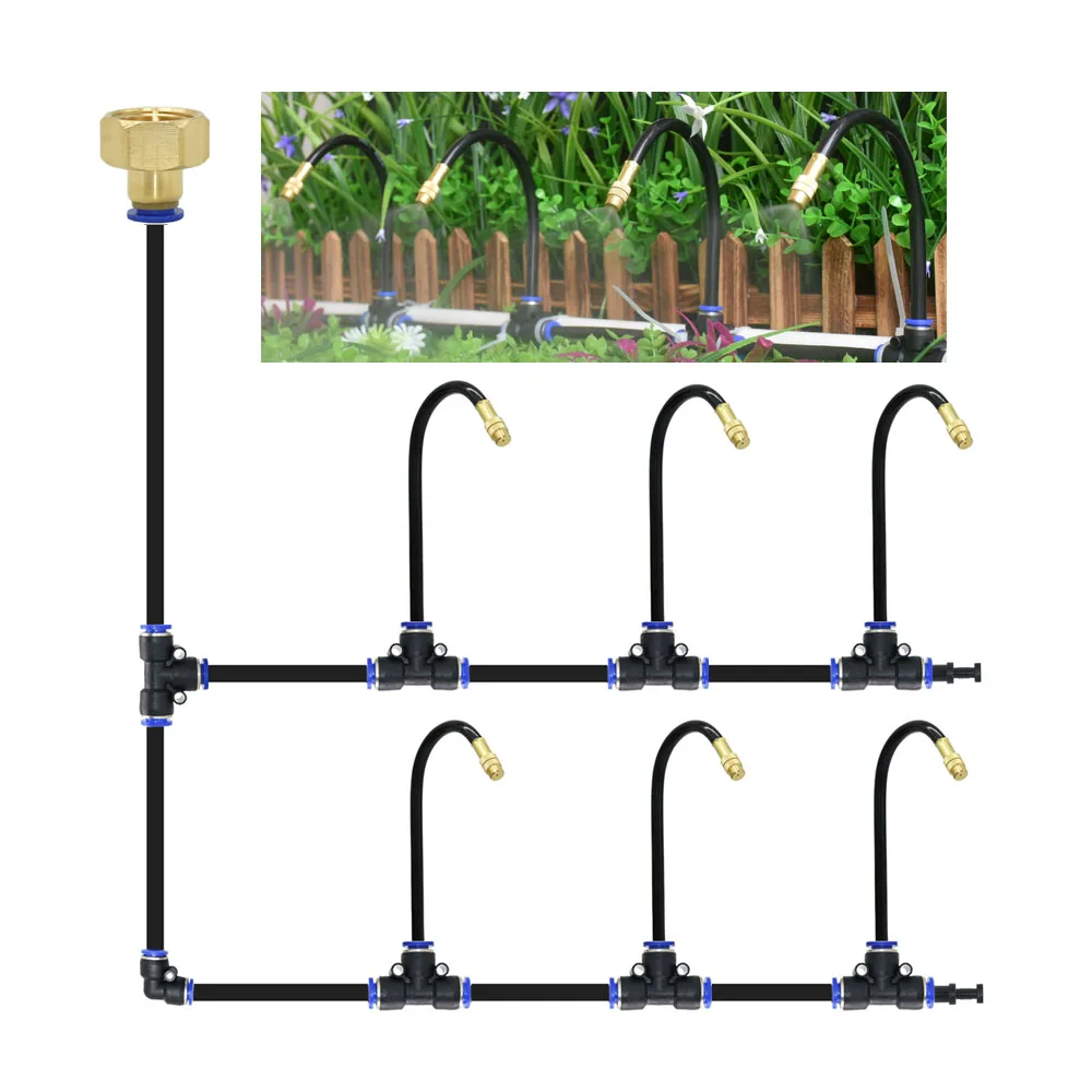 10-20M Outdoor Misting Cooling System 20CM Adjustable Sprinkler Nozzle Garden Irrigation Watering Atomizer Nozzles