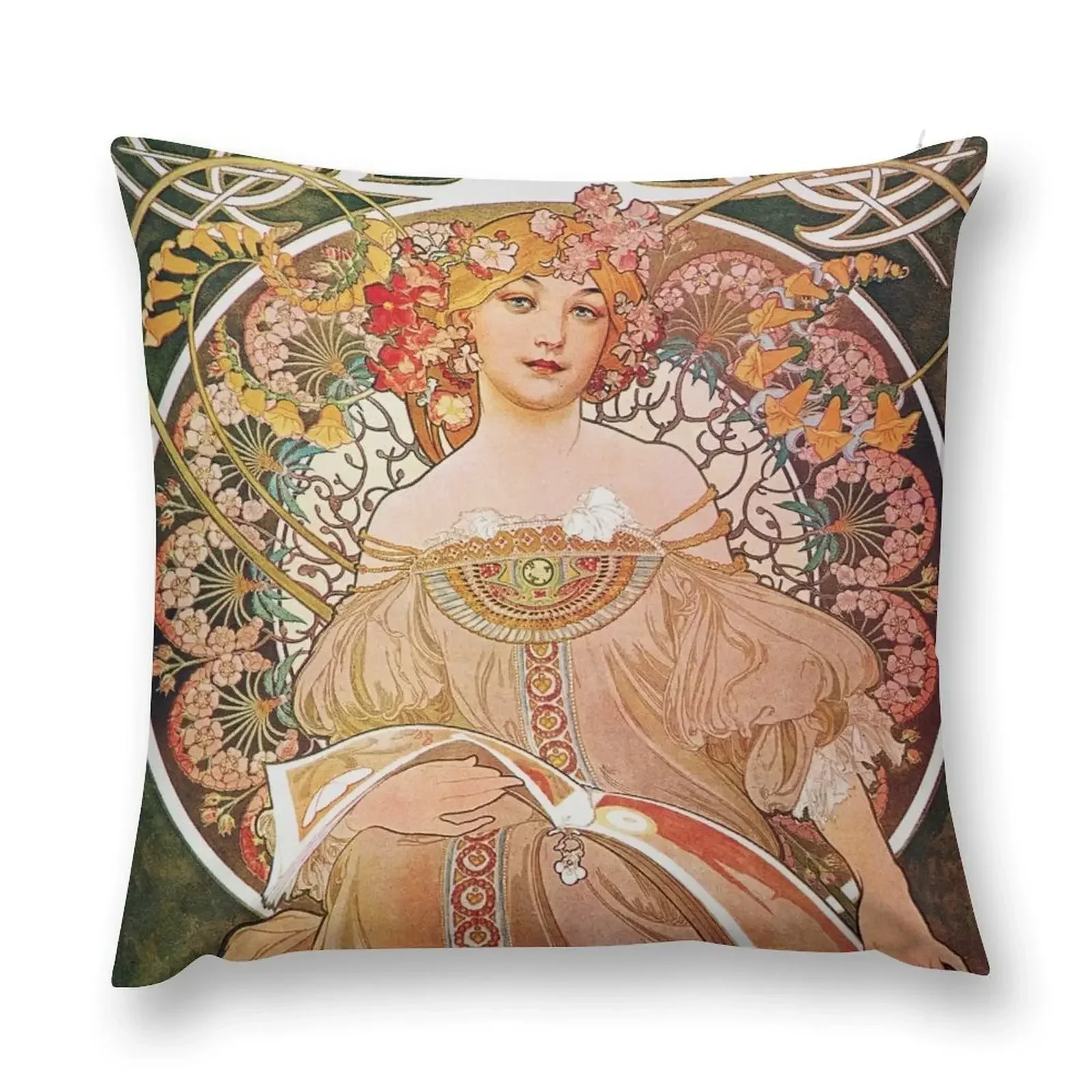 Alphonse Mucha - Daydream Throw Pillow Cushion Cover Pillow Cases autumn decoration Christmas Covers For Cushions pillow