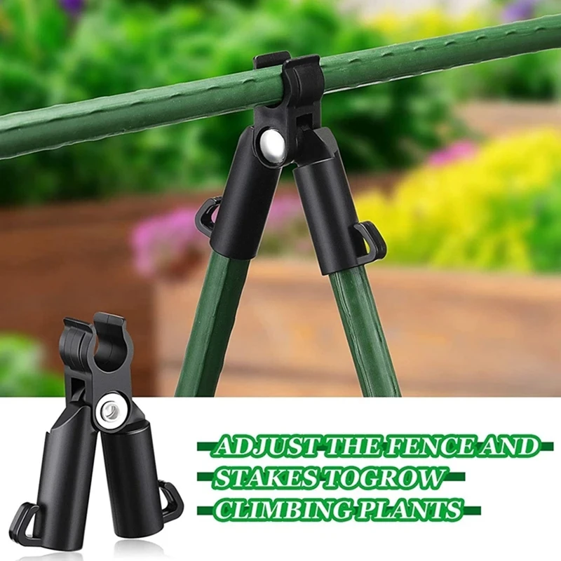ABRE-50 Pieces Adjustable Plant Trellis Connector Clip Garden Plastic Connector A-Type Connecting Joint Buckle Clip