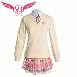 Ebisu Kofuku Cosplay Costume Anime Girl Pink Skirt JK Uniform Sweater Shirt Set Stage Performance Dress Halloween Outfit Set