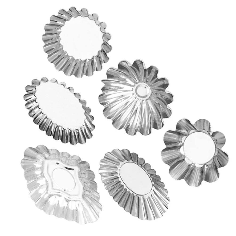

6Pcs Creative Stainless Steel Tart Molds Household Baking Mold for Egg Tart Cheesecake Cupcake Pudding Convenient Kitchen Supply