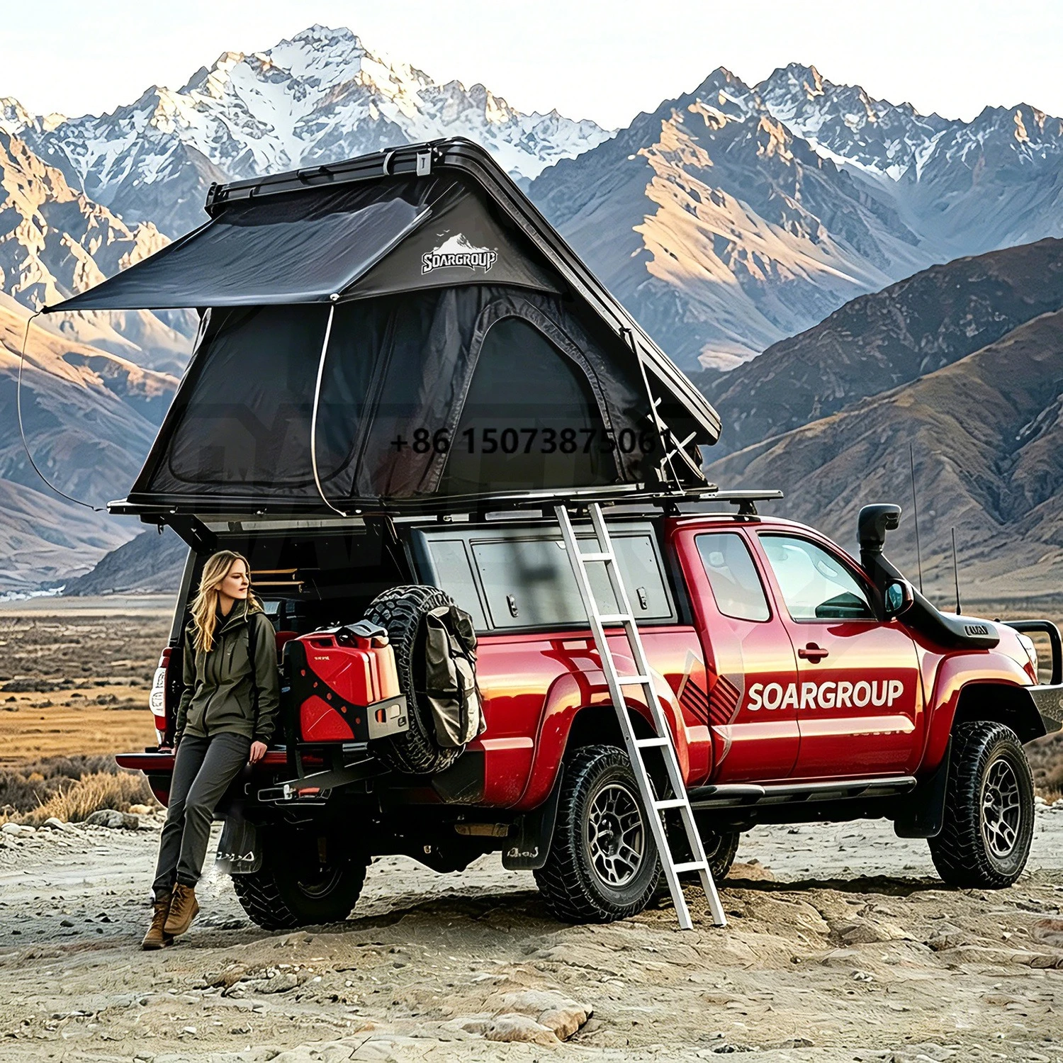 4WD Hinged Wedge Rooftop Tent Hard Shell Elevated Windproof Triangle Car Roof Top Tent Factory Wholesale for Agent