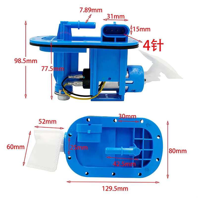 15100H99D00 Fuel Pump Module Assembly For Hyosung GV250 GT650 GT650R GT250R EFI Comet (GT250)(ST700) 15100HB9500 Indian Blue 384 - Image 2